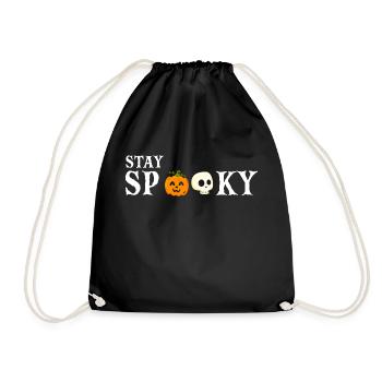 Stay Spooky Cute Funny Halloween Designs - Drawstring Bag - black - Front