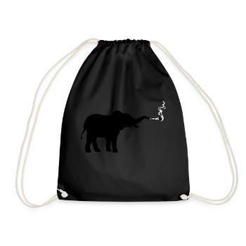Smoking Elephant Joint Weed - Drawstring Bag - black - Front