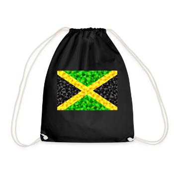 Jamaica Flagge im low poly Diamant Stil - Turnbeutel - Schwarz - Vorne