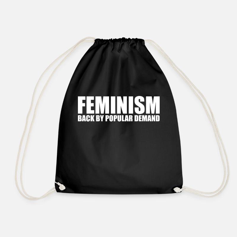 Feminism quote - Drawstring Bag - black