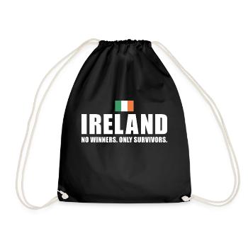 Ireland No Winners Only Survivors Ireland Rugby - Drawstring Bag - black - Front