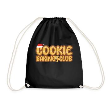 Christmas Chocolate Cookie Baking Club - Drawstring Bag - black - Front