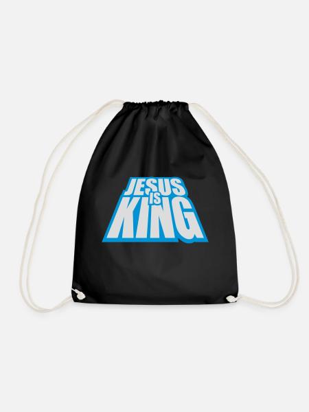 jesus is king quote - Drawstring Bag - black