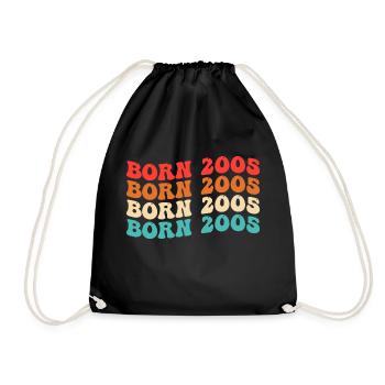 18th birthday Young girls 18 years 2005 funny - Drawstring Bag - black - Front
