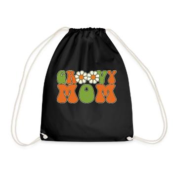 Retro Groovy Mom Matching Family Baby Shower - Sac de sport léger - noir - Devant