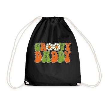 Retro Groovy Daddy Matching Family Baby Shower - Sac de sport léger - noir - Devant