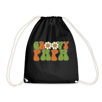 Retro Groovy Papa Matching Family Baby Shower - Sac de sport léger - noir - Devant