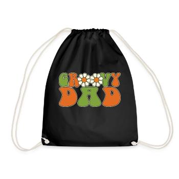 Retro Groovy Dad Matching Family Baby Shower - Sac de sport léger - noir - Devant