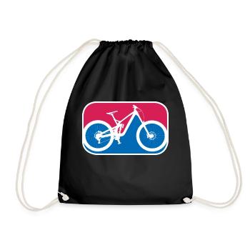 Mountainbike Downhill Fahrrad mtb logo Geschenk - Turnbeutel - Schwarz - Vorne