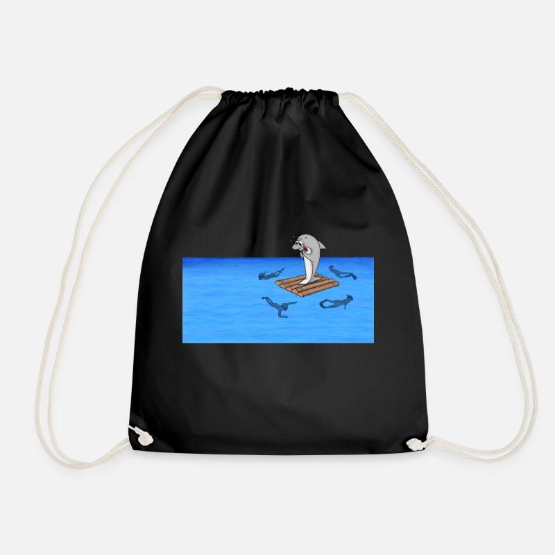 Requin sur radeau - Sac de sport léger - noir