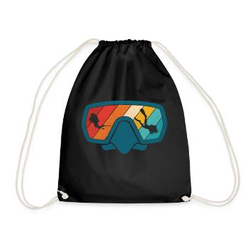 Taucher Vintage Retro Tauchsport Tauchen Scuba Mee - Turnbeutel - Schwarz - Vorne