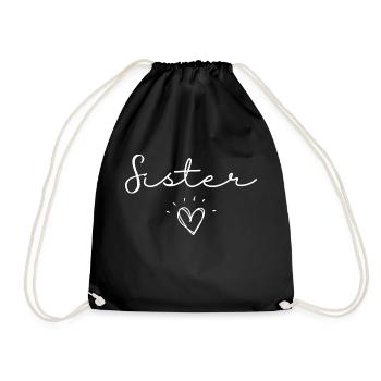 sister - Drawstring Bag - black - Front