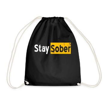Stay Sober Retro Sobriety T-Shirt - Sac de sport léger - noir - Devant