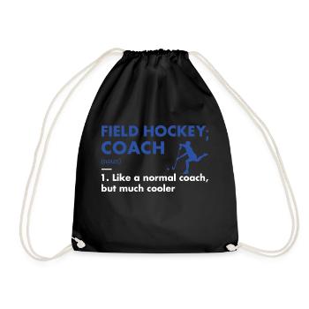 Sports Coach Definition Field Hockey - Drawstring Bag - black - Front
