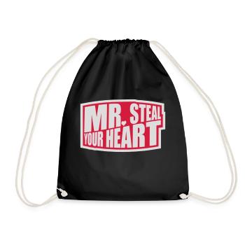 mr steal your heart - Drawstring Bag - black - Front