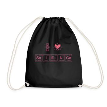 I LOVE SCIENCE - Research Symbols - Drawstring Bag - black - Front