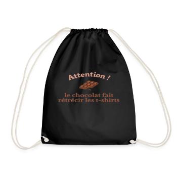 Le chocolat fait rétrécir les t-shirts ! - Sac de sport léger - noir - Devant