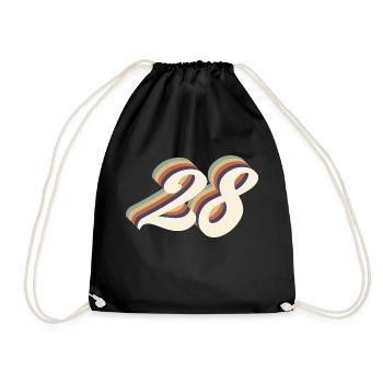 28ème anniversaire vintage - Sac de sport léger - noir - Devant