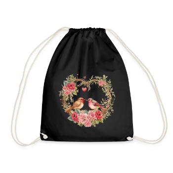 Love Birds - Drawstring Bag - black - Front