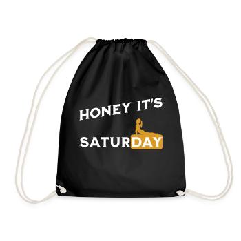 Honey it’s Saturday - Drôle de chemise pour les couples - Sac de sport léger - noir - Devant