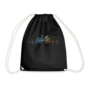 Vélo Heartbeat Cadeau Hobby - Sac de sport léger - noir - Devant