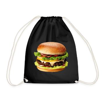 Hamburgers, la restauration rapide a toujours bon goût - Sac de sport léger - noir - Devant