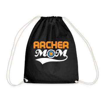 Archer Mom Bow & Arrows Target Archery - Turnbeutel - Schwarz - Vorne