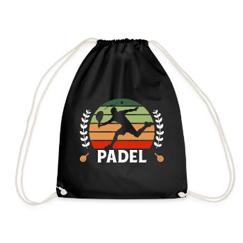 Padel Tennis Paddle Paddle Ball Padel Platform - Drawstring Bag - black - Front