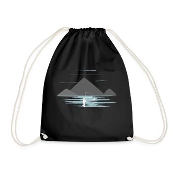 Fishing in the mountains - Drawstring Bag - black - Front