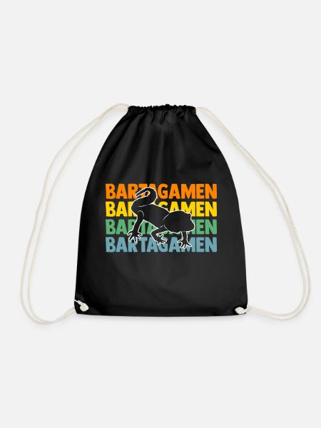 Reptiles, bearded dragons, bearded dragons - Drawstring Bag - black