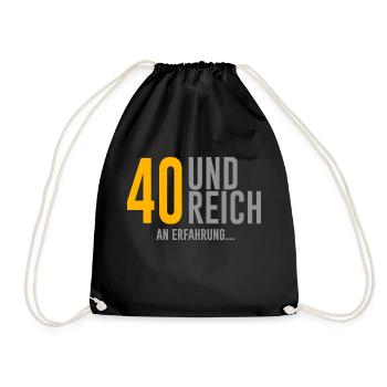 40. Geburtstag 40 Jahre Spruch - Turnbeutel - Schwarz - Vorne