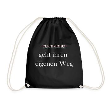 Eigensinnig Wortspiel Euphemismus - Turnbeutel - Schwarz - Vorne