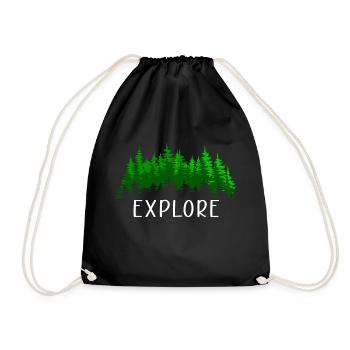 Forest Nature Saying Gift Idea - Drawstring Bag - black - Front