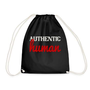 Authentic Human - Drawstring Bag - black - Front