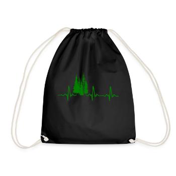 ECG de battement de cœur d’arbre forestier - Sac de sport léger - noir - Devant