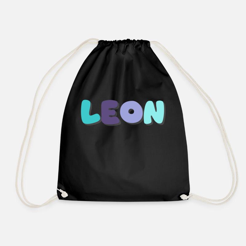 Name - Leon - Turnbeutel - Schwarz