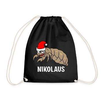 Nikolaus - Turnbeutel - Schwarz - Vorne