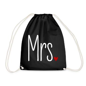 Partnerlook Mr and Mrs Valentinstag Passendes Paar - Turnbeutel - Schwarz - Vorne