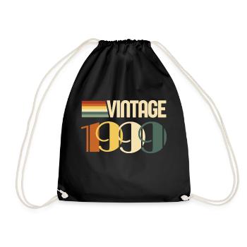 Vintage 1999 - 1999 Anniversary Gift - Drawstring Bag - black - Front