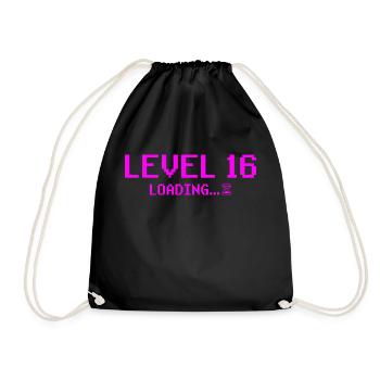 16. Geburtstag Geschenk Gaming - Turnbeutel - Schwarz - Vorne