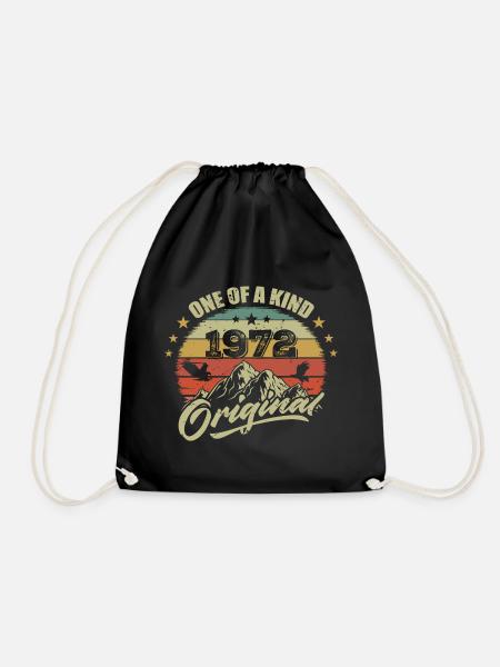 1972 Jahrgang Geburtstag 1972 Retro Jahrgang 1972 - Turnbeutel - Schwarz