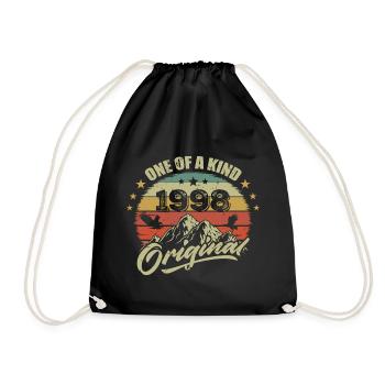 1998 Anniversaire vintage 1998 rétro né en 1998 - Sac de sport léger - noir - Devant