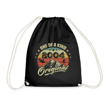 2004 Birthday vintage 2004 retro born in 2004 - Drawstring Bag - black - Front