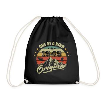1949 Vintage Birthday 1949 Retro Born in 1949 - Drawstring Bag - black - Front