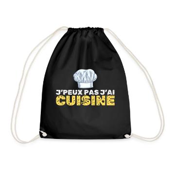 je peux pas j ai cuisine humour chef cuisinier - Sac de sport léger - noir - Devant