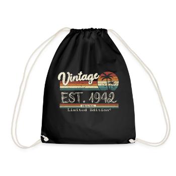 1942 né cadeau d’anniversaire vintage - Sac de sport léger - noir - Devant