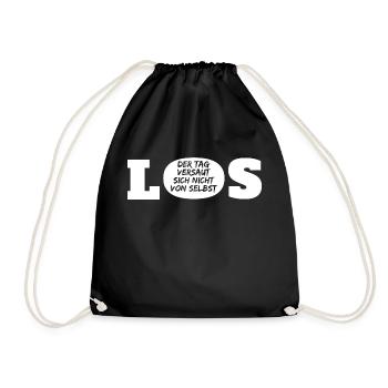 GO - the day doesn't mess itself up - Drawstring Bag - black - Front