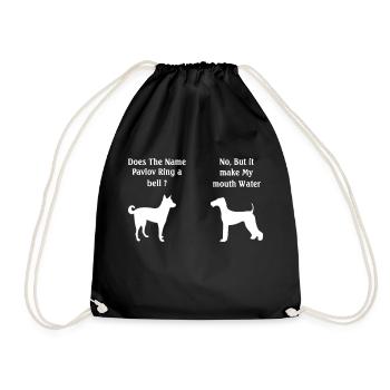 Does The Name Pavlov Ring a Bell Funny Psychology - Drawstring Bag - black - Front