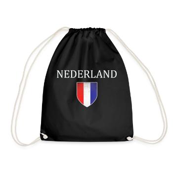 Nederland, Niederlande, Holland - Turnbeutel - Schwarz - Vorne