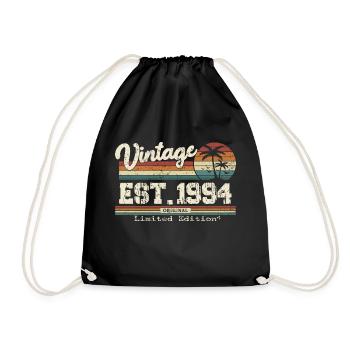 1994 Vintage Vintage Retro Birthday Gift - Drawstring Bag - black - Front